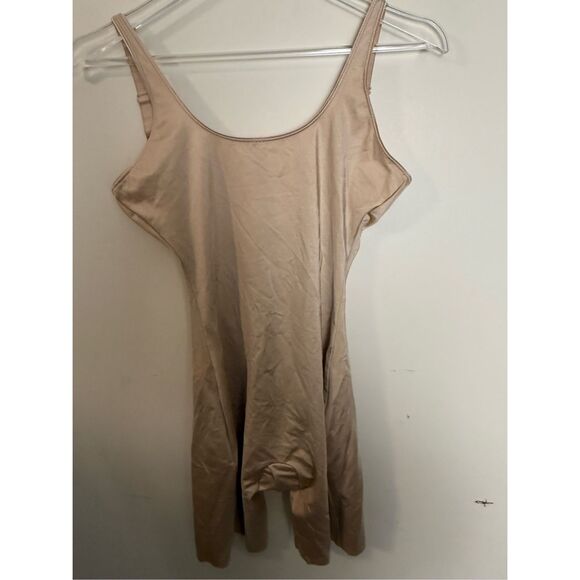 SPANX Open-Bust Mid-Thigh Bodysuit Beige Large Shapewear - Picture 3 of 3